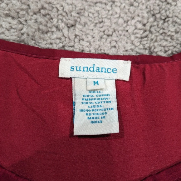 Sundance pink red embroidered tunic top size medium - Picture 5 of 9